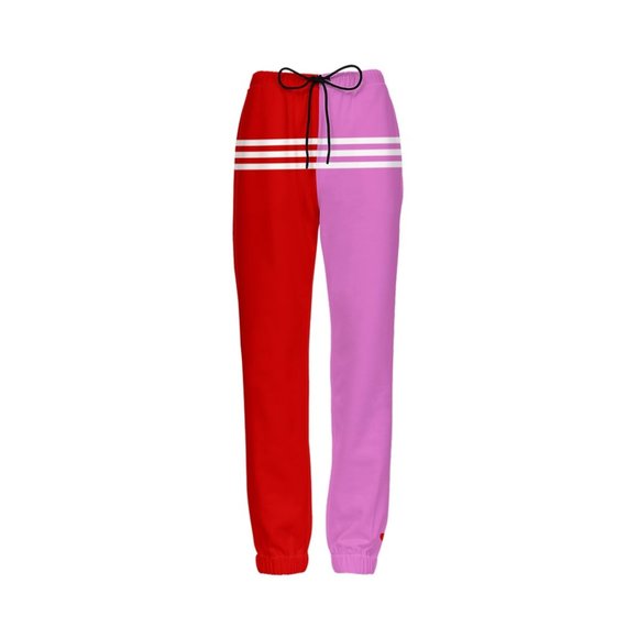 Red & Pink Unisex Casual Fit Jogging Pants - Picture 3 of 6